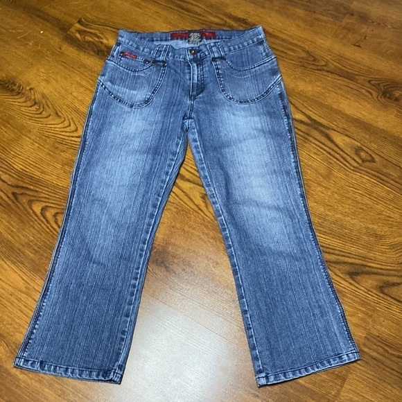 🌷 Foxy Jeans 🌷  Vintage Low Waist 90s Y2K Capri Jeans - Picture 2 of 9